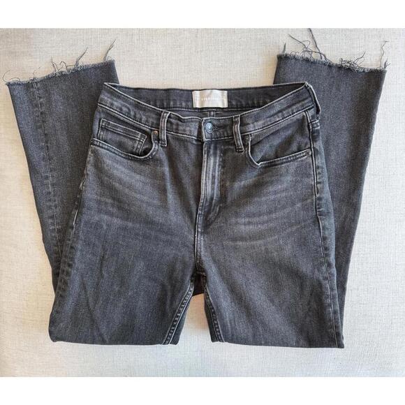 Everlane High Rise Kick Crop Jeans Washed Black Size 27 - Picture 2 of 5
